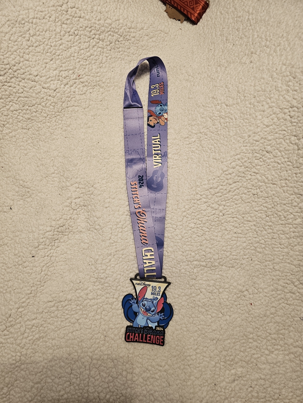 Disney Blue & Purple Stitch's Ohana Challenge Medal Lanyard